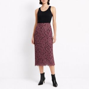 GANNI Jerome Lace Midi Skirt Dusty Rose EU 34 US 2 Dark Romantic Whimsigoth